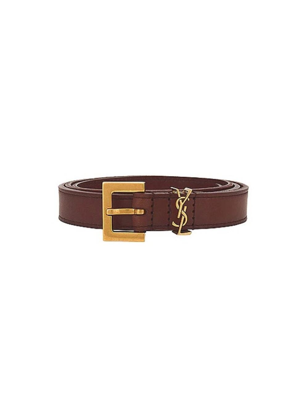 Saint Laurent Cassandre Long Belt Dark Brown Chocolate Size 70 NWT